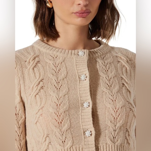 Astr The Label Women's Peri Wool Cable Knit Cardigan Size Medium - Picture 11 of 12